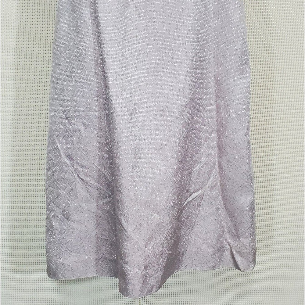 ABS Allen Schwartz Dress 6 Pink Silver Metallic Beaded Rhinestone Cocktail Vtg - Picture 4 of 16
